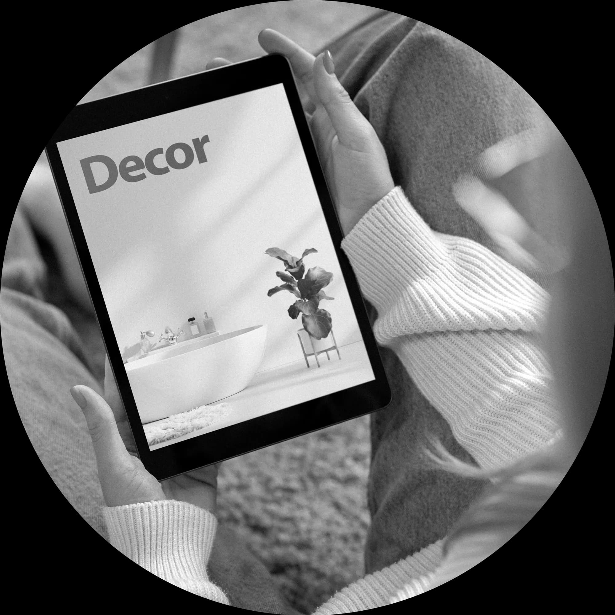 Person holding tablet